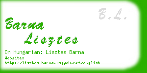 barna lisztes business card